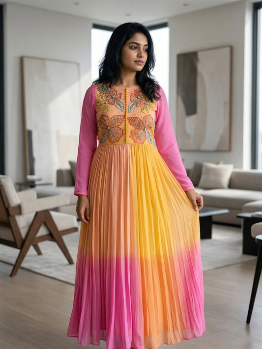 Pleated Multicolour Dress