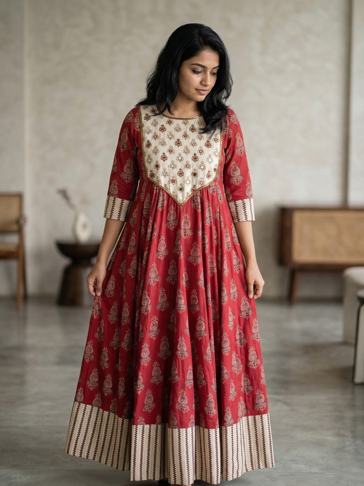 Panelcut Anarkali in Jaipur cotton