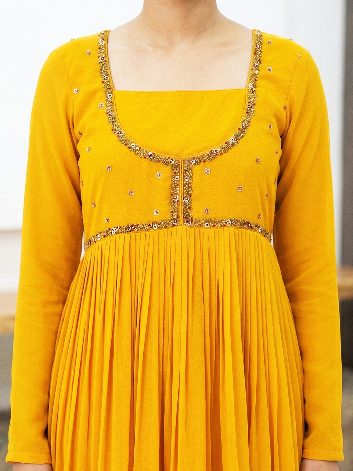 Embellished Georgette Overcoat Gown