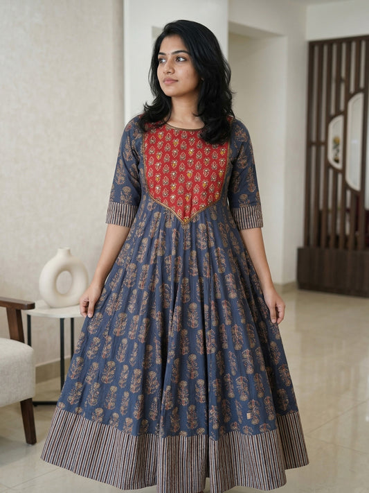 Panelcut Anarkali in Jaipur Cotton
