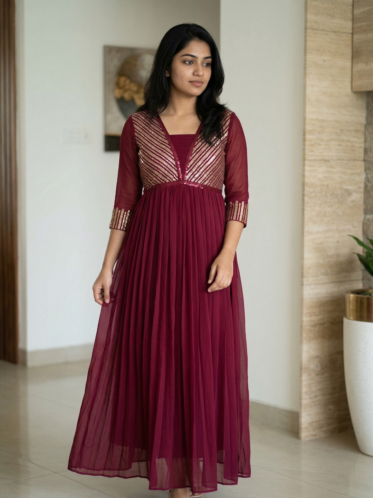 A-Line Pleted Dress